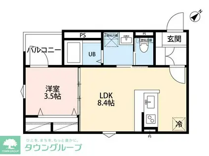 RESONNE NOIR(1LDK/1階)の間取り写真