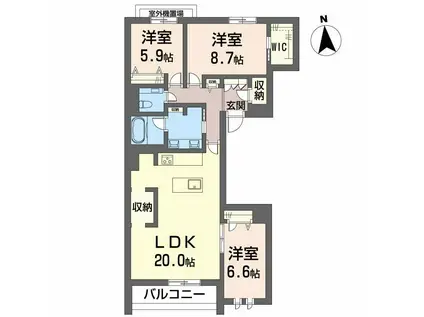 GREEN FOREVER 桜山(3LDK/2階)の間取り写真