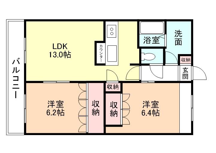 MT.VIEW大久保(2LDK/2階)の間取り写真