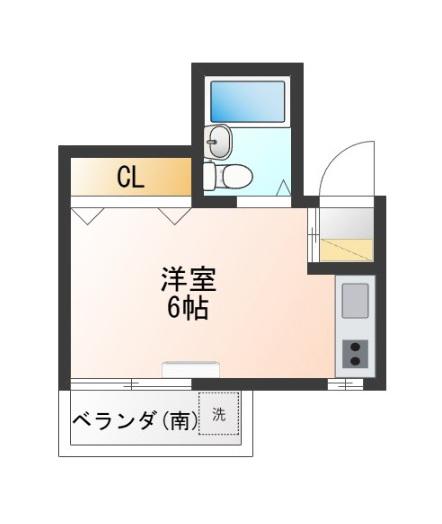 NYビル(ワンルーム/2階)の間取り写真