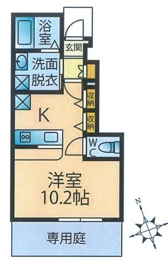 セルフィーユ川原(ワンルーム/1階)の間取り写真