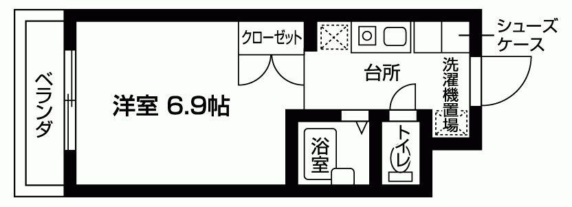 フォルテ相模が丘(ワンルーム/1階)の間取り写真