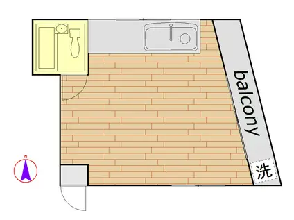 吉川ビル(ワンルーム/5階)の間取り写真