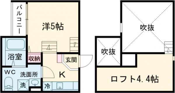 CASA DEL CANARIO諏訪ノ森(ワンルーム/1階)の間取り写真