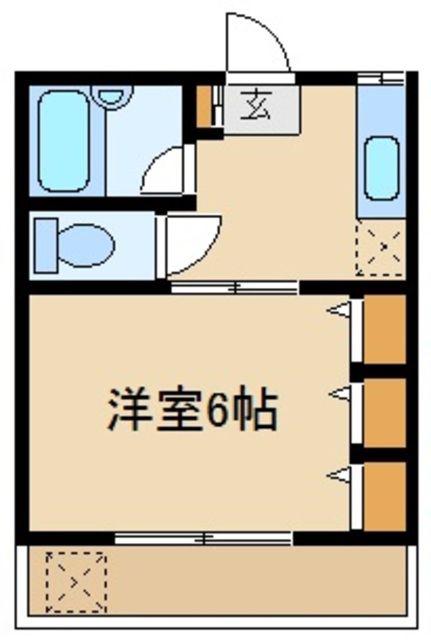 ドミール・有阪(1K/1階)の間取り写真
