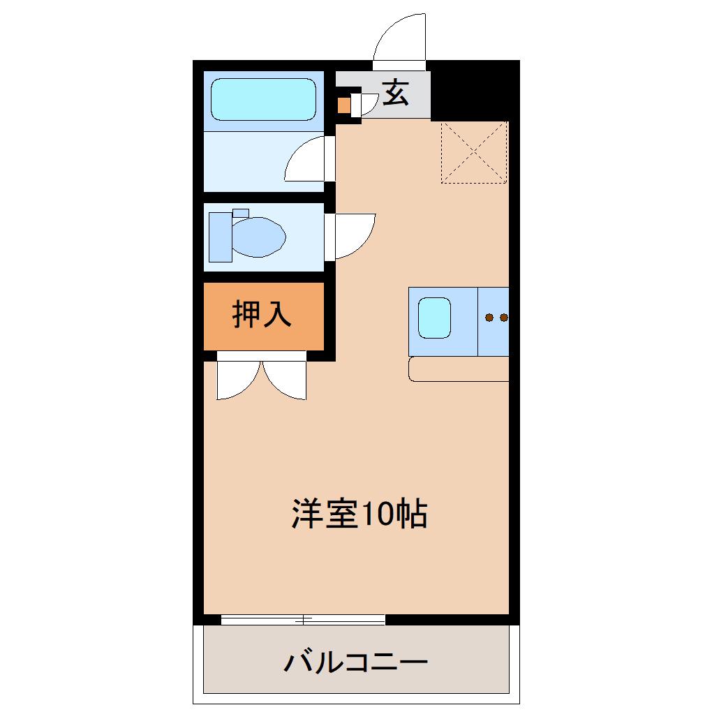 ホッデヌセ中山(ワンルーム/3階)の間取り写真