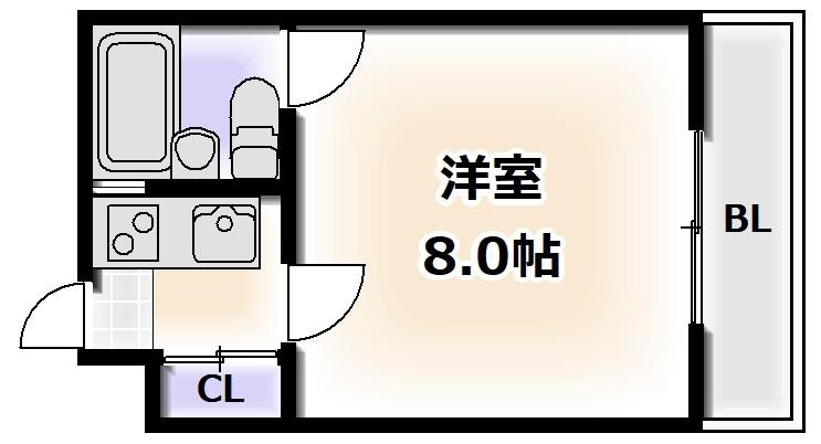 パインハイムIII(1K/3階)の間取り写真