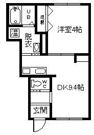 HAPPINESS I(1DK/1階)の間取り写真