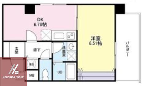 ヴィヴァーチェ2番館(1DK/7階)の間取り写真