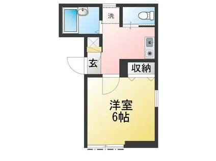 アザーレ西横浜B棟(1K/1階)の間取り写真