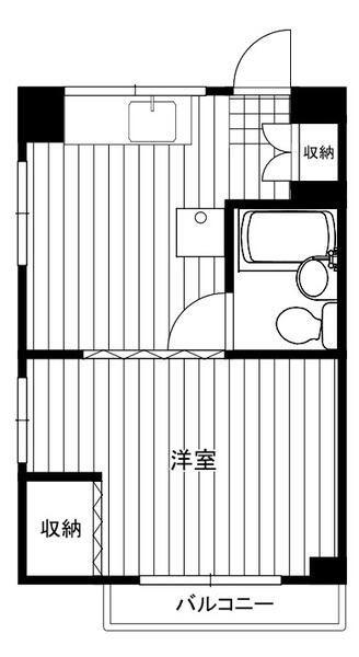 TREマンション(1DK/1階)の間取り写真