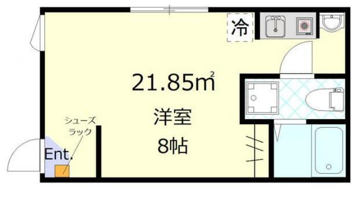 アイテラス(ワンルーム/1階)の間取り写真