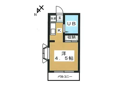 ハイツ紅梅(ワンルーム/2階)の間取り写真