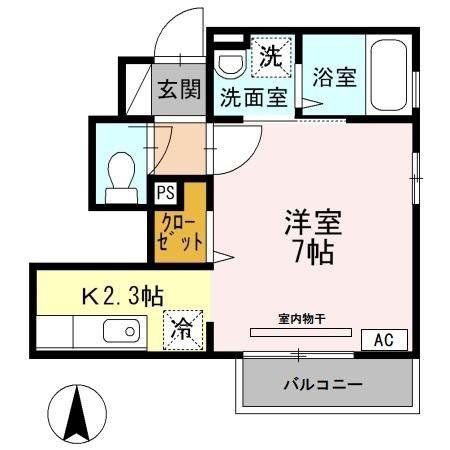 グレイス桜(1K/1階)の間取り写真