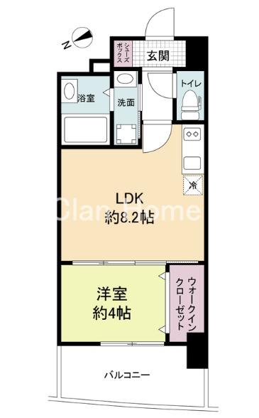 セレニテ京橋クレア(1LDK/12階)の間取り写真