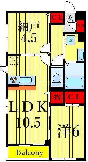 RIVIERE(1SLDK/2階)の間取り写真