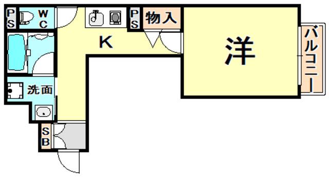 CASA REGIO神戸元町(1K/2階)の間取り写真
