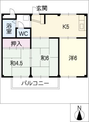 ハイツコイケ(3K/1階)の間取り写真