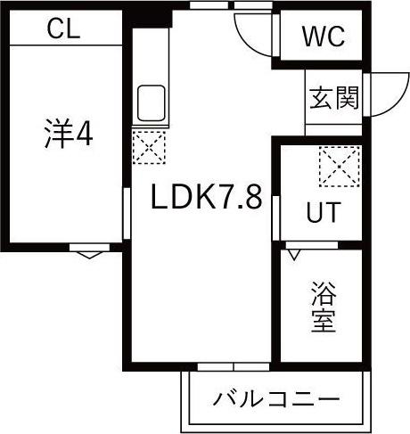 HIBARIビル栄生(1LDK/2階)の間取り写真