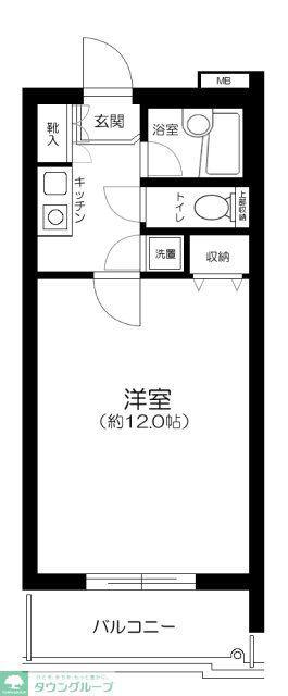 パレステュディオ笹塚(1K/6階)の間取り写真