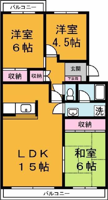 メゾン松代(3LDK/3階)の間取り写真
