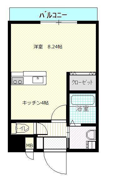 アルカディア太田(1K/3階)の間取り写真