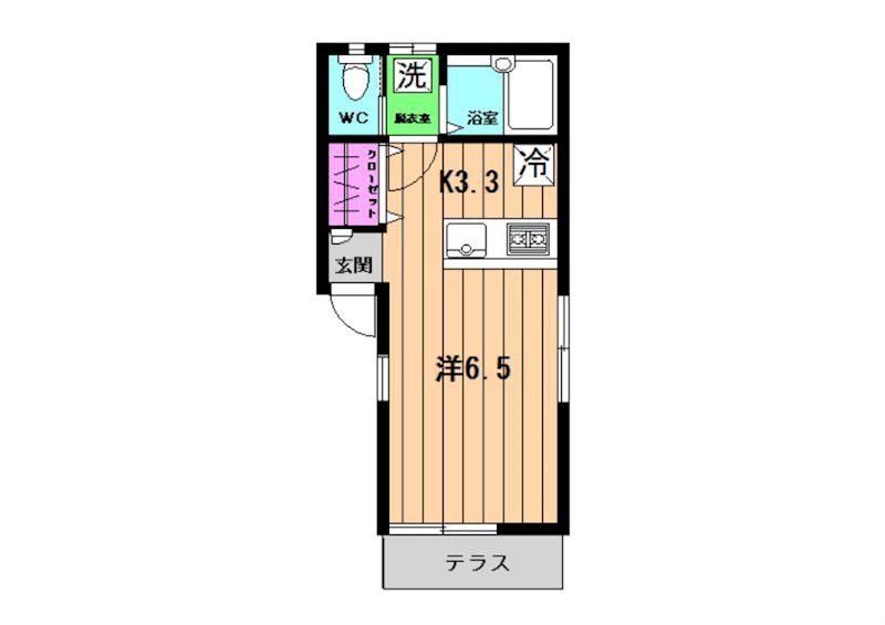 YSフラット江古田(ワンルーム/1階)の間取り写真