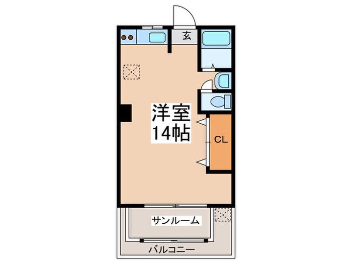 ハイムマルシェ(ワンルーム/5階)の間取り写真