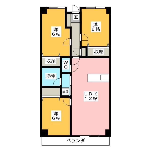 ルイボステー1(3LDK/3階)の間取り写真
