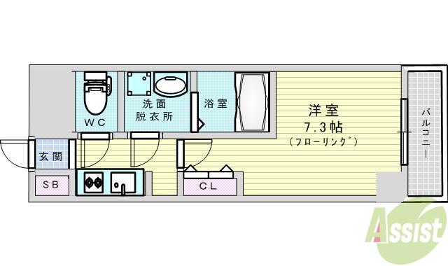 S-RESIDENCE新大阪ウエスト(1K/12階)の間取り写真