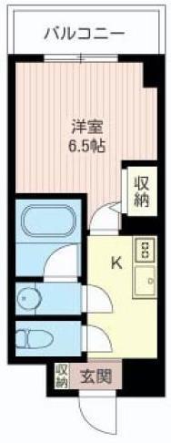白山ハイツ(1K/6階)の間取り写真
