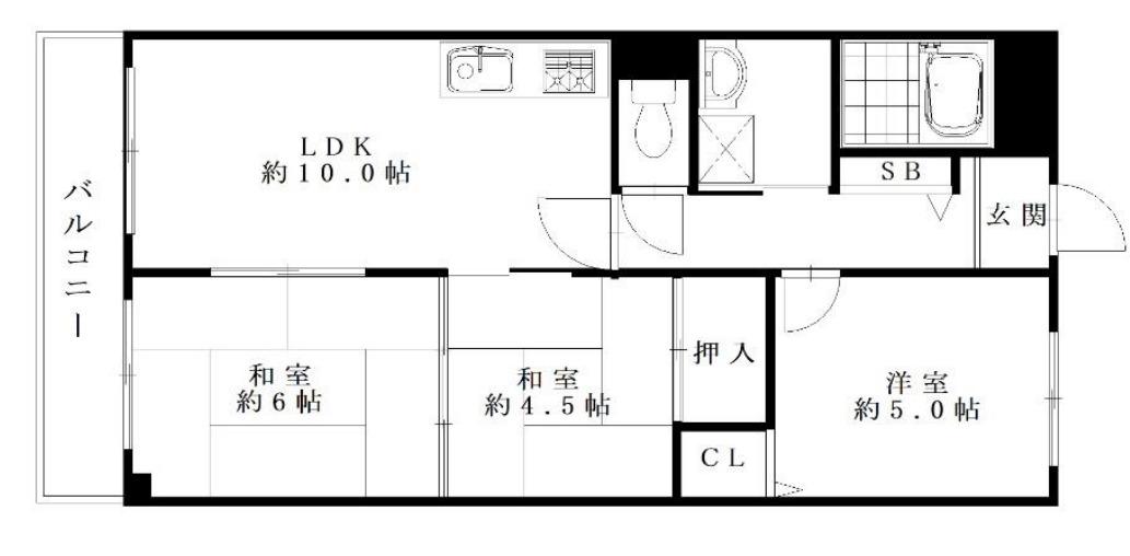 ヴェルテスIKEMOTO(3LDK/4階)の間取り写真