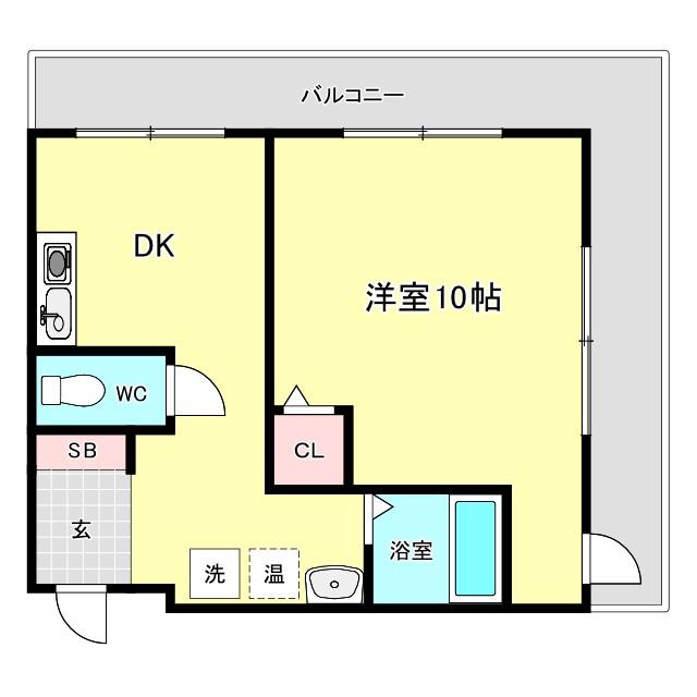 センユー四ツ橋(1DK/10階)の間取り写真