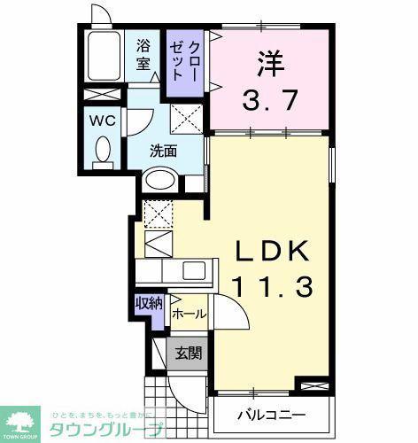 アルト ブリーゼ(1LDK/1階)の間取り写真