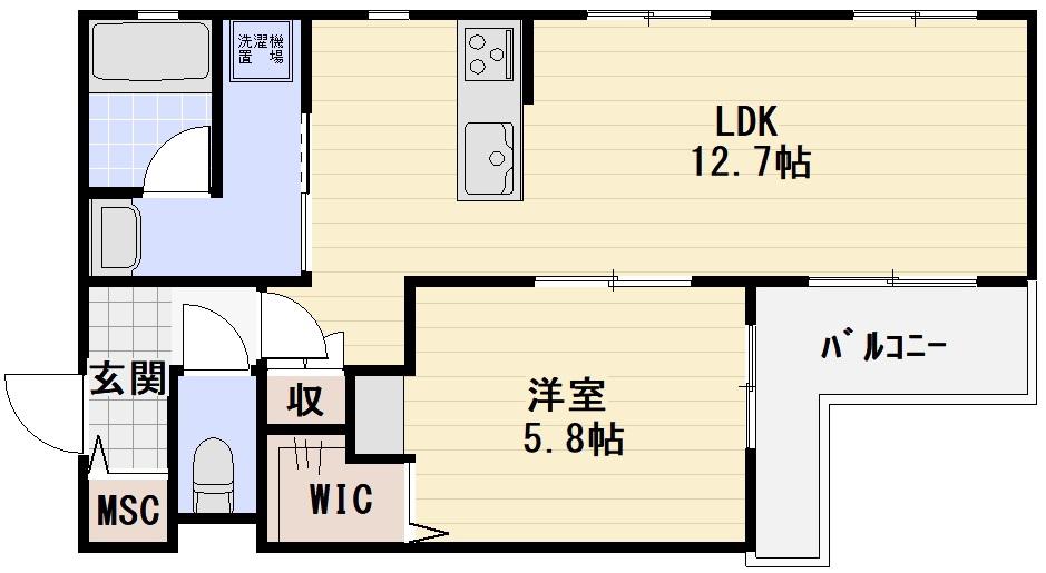 WISTERIA NISHIARAI(1LDK/3階)の間取り写真