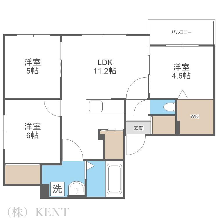 パーク農試館(3LDK/1階)の間取り写真