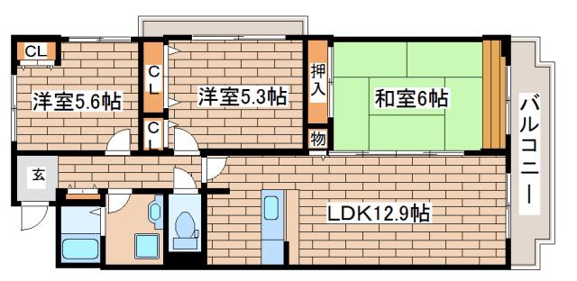 オルテンシア神戸(3LDK/2階)の間取り写真