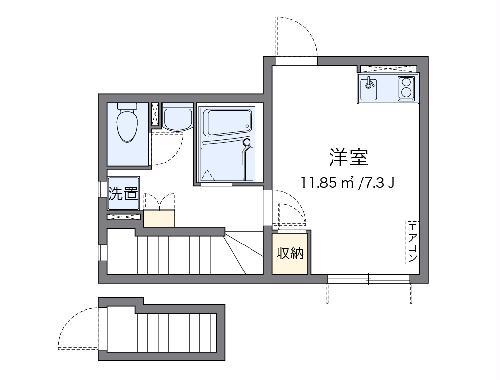 クレイノクレセント(1K/2階)の間取り写真