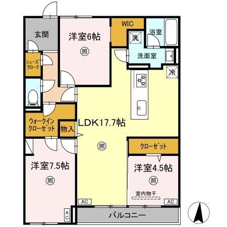クインス ベル(3LDK/2階)の間取り写真