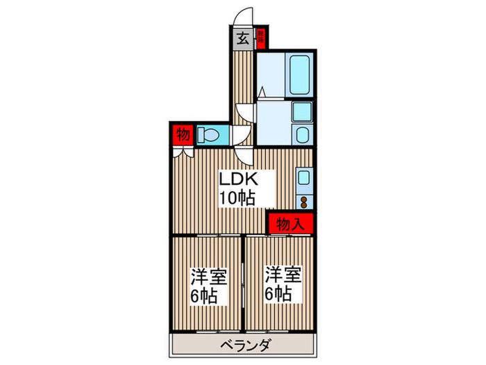 FELICE大宮(2LDK/2階)の間取り写真