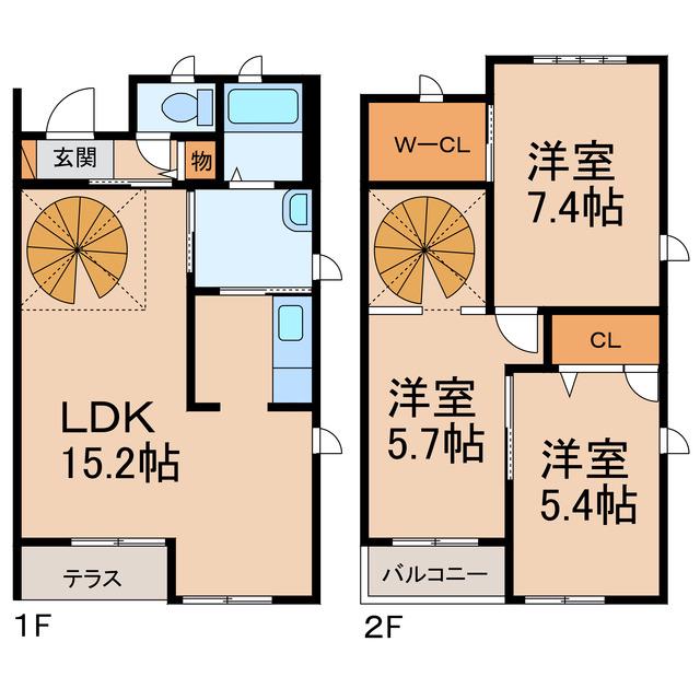 シャーメゾン松江(3LDK/1階)の間取り写真