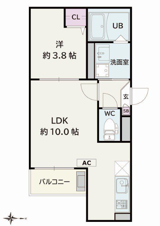 JACK SOTOSHINII(1LDK/2階)の間取り写真
