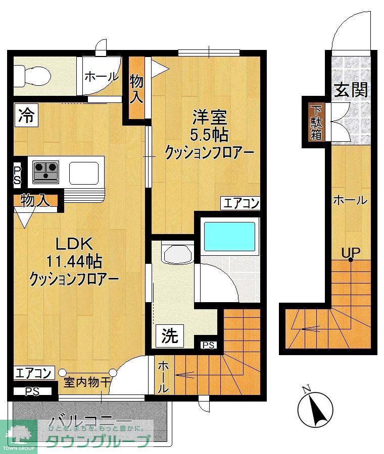 シャーメゾンアルテミス(1LDK/2階)の間取り写真