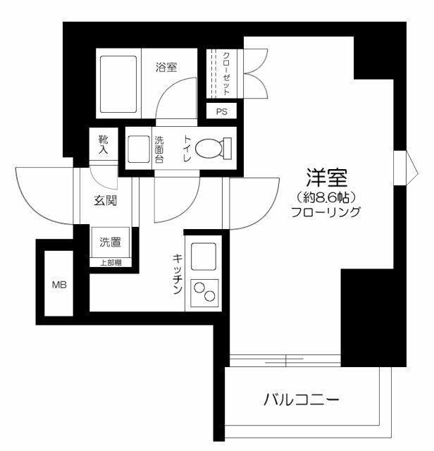 LIVE CASA 両国II(1K/9階)の間取り写真