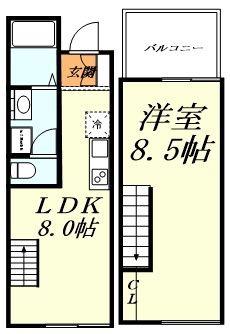 ラフィーネ北越谷(1LDK/1階)の間取り写真