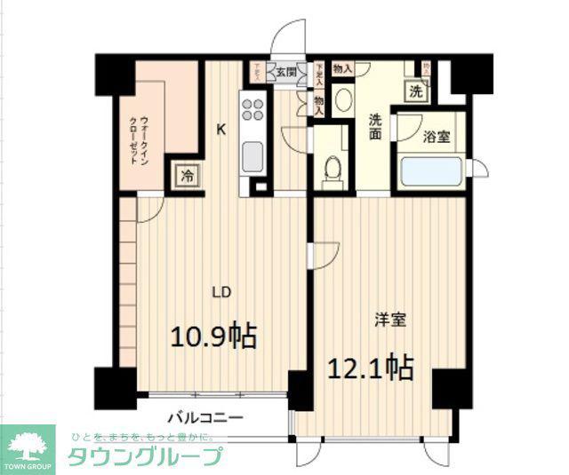 レジデンス白金パークフロント(1LDK/8階)の間取り写真