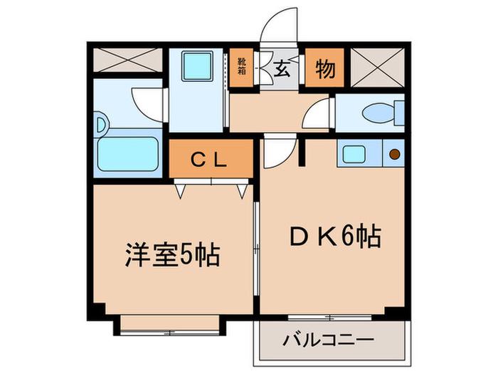 ライオンズガーデン成増(1DK/3階)の間取り写真