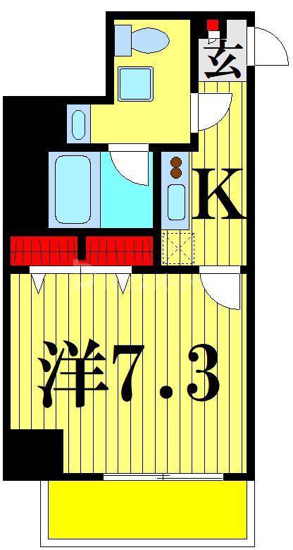 アイルグランデ東京竹ノ塚(1K/9階)の間取り写真