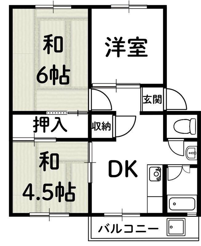神陵台特別1号棟(3DK/5階)の間取り写真