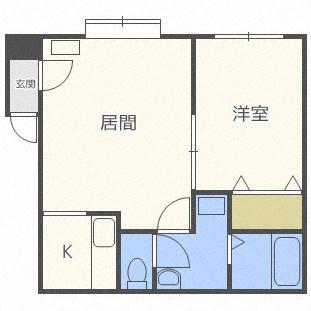 ミーサ・ハギナカ(1LDK/2階)の間取り写真